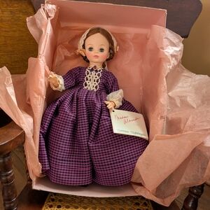 Madame Alexander Doll in Purple Checkered Dress